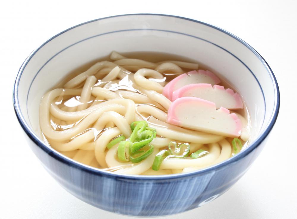 In Asian cuisine, udon noodles are traditionally added to broths and soups.
