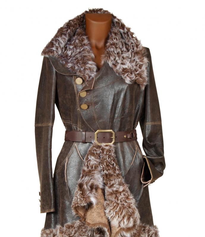 Coats and jackets may be sold with pre-distressed leather.
