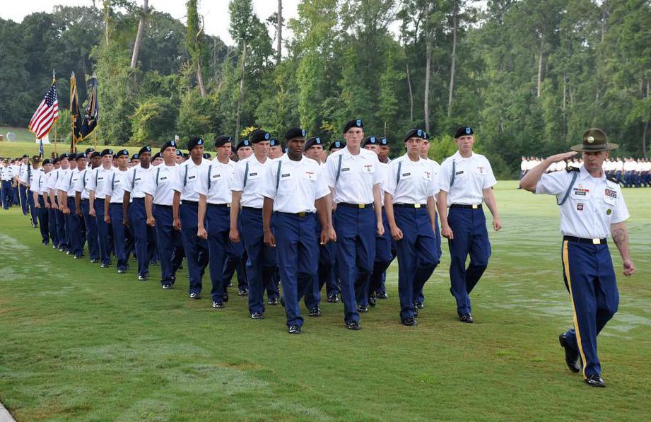 Military personnel receive basic and specialized training.