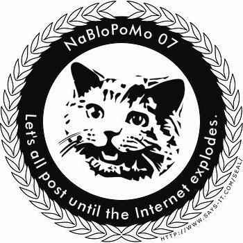 The NaBloPoMo badge shows that a blog is participating and links it back to the host site.