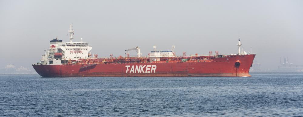 Oil is transported on tankers.