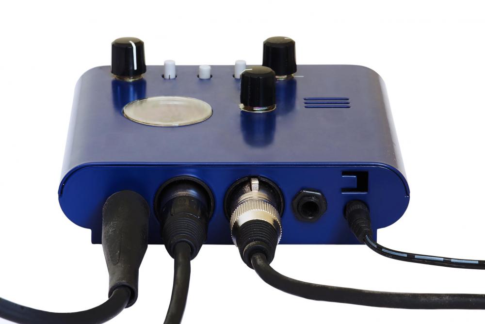 A preamplifier is used to adjust the tone and clarity of an instrument.