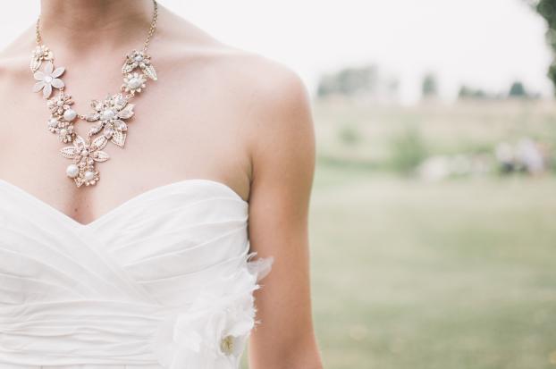 Ruching is a common design feature on wedding dresses.