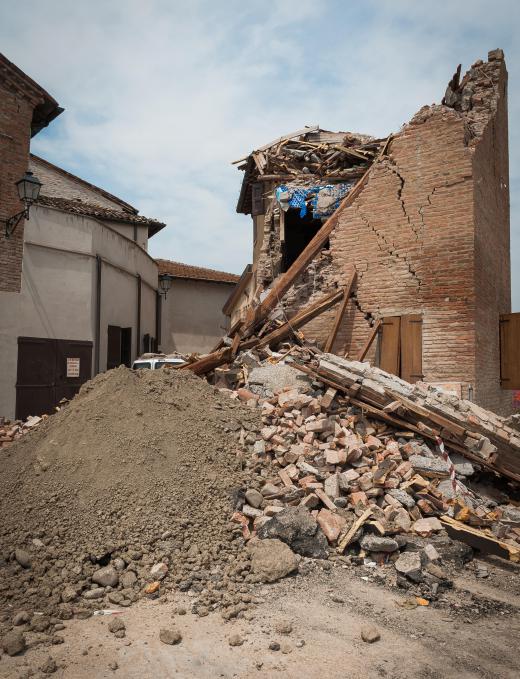 Beware of hidden dangers after an earthquake, such as damaged gas and electrical lines and unstable buildings.