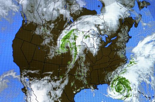 Current weather patterns are detected and transmitted by weather satellites.