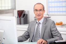 A financial executive at his desk.