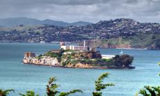 Alcatraz, a prison on an island in San Francisco Bay that has been closed since 1963.