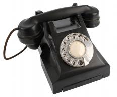An old telephone made out of Bakelite®, a phenolic resin.
