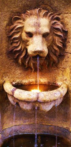 A wall fountain.