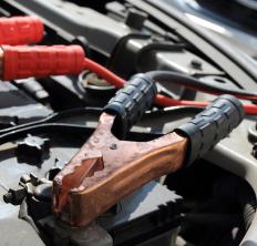 Jumper cables have metal clamps -- or lugs -- on both ends that can connect two car batteries together.