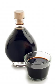 Balsamic vinegar, which is used to make a balsamic marinade.