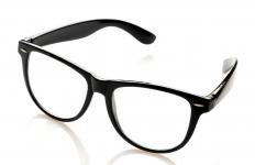 Eyeglasses made with polycarbonate.