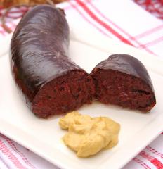 Blood sausage, which is often included in an Irish breakfast.