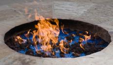 An in-ground fire pit installed by a landscaper
