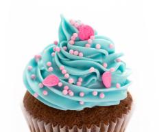A frosted cupcake.