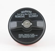 A car's gas cap.
