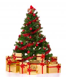 A Christmas tree with presents underneath