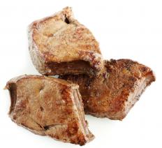 Cooked offal, which is called viscera when inside the body.