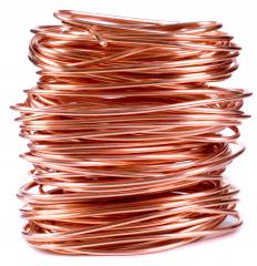Copper wire for making jewelry.