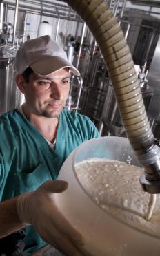 Man making bifidobacterium yogurt