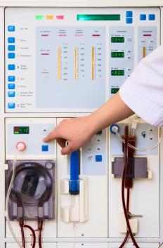 A hemodialysis machine.