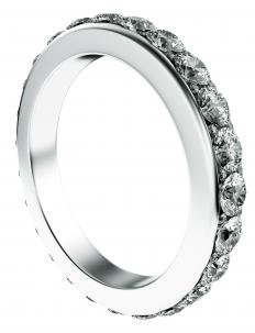 A diamond eternity ring with a high total carat weight.
