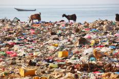 Waste in a landfill.