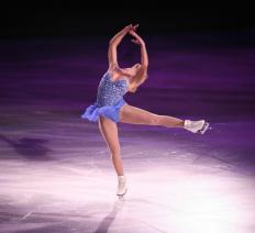 Ice skaters usually wear costumes with sequins in competitions.