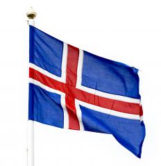 The flag of Iceland, where Thingvellir is.