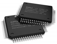 Two flash memory chips.