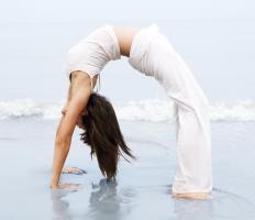 A flexible woman doing yoga.