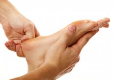 A person getting reflexology.
