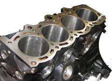 Four-cylinder engine block.