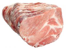 Meat with freezer burn.
