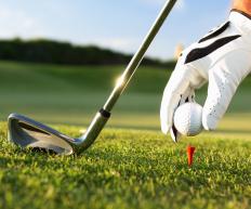 A person playing golf