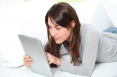 Woman reading email