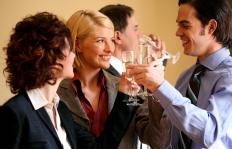 People at an office party.