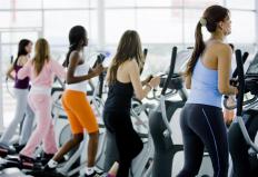 Women on elliptical machines.
