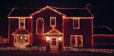 House with Christmas lights