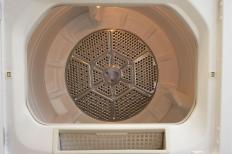 Inside a clothes dryer