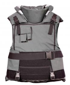 A bulletproof vest containing nylon.