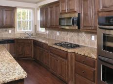 A kitchen with newly-installed cabinets.