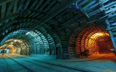 Large tunnels in a coal mine