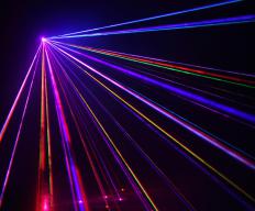 Lasers can be used to create visual music art.