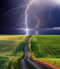 Storms and lightning often precede a tornado.