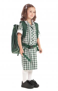 A girl wearing a school uniform
