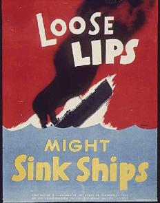 A propaganda poster encouraging people to keep mum.