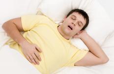 A man snoring.