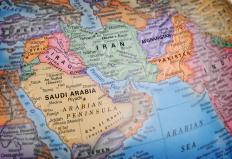 A map of the Middle East.