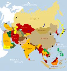 A map including Mongolia.